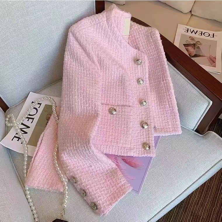 Jack Winter Clothing - Veste en tweed rose parfumée pour