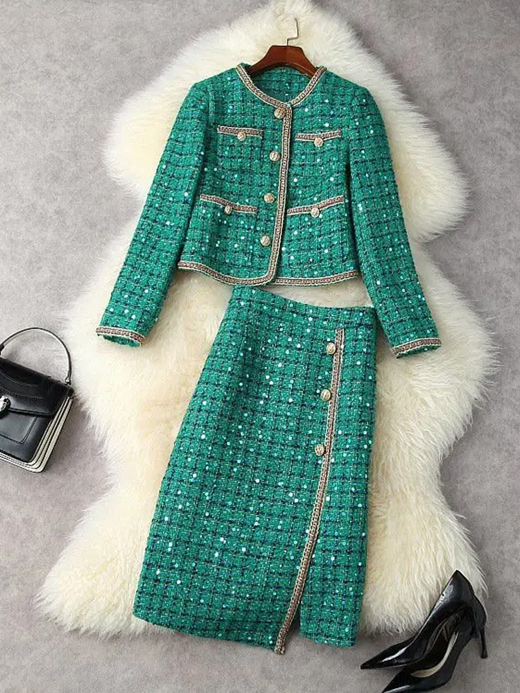 Jack Winter Clothing - Veste et jupe vintage en tweed