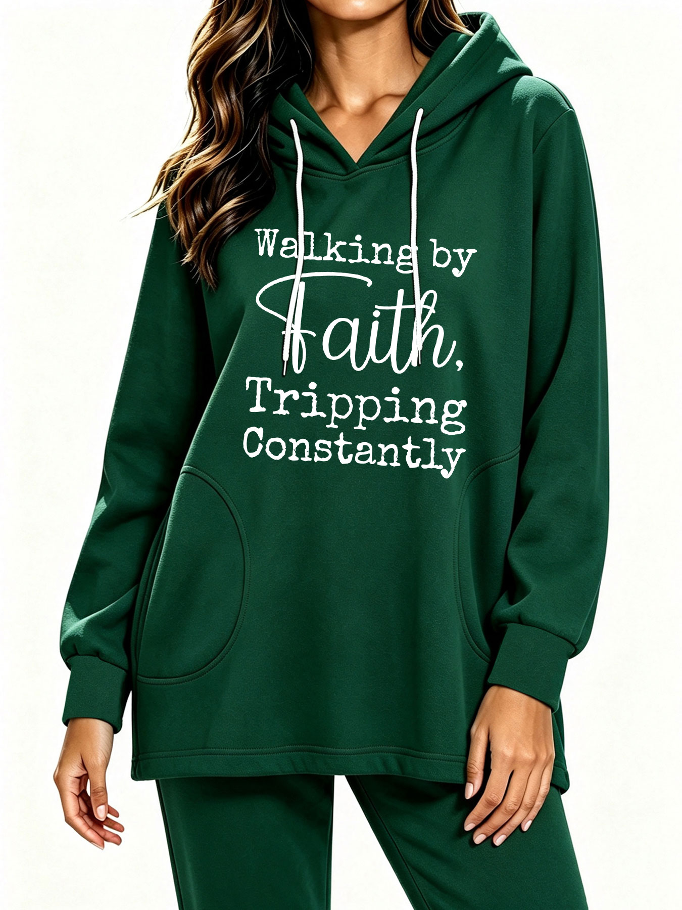 Winter Clothing Quotes - Sweat-shirt à capuche ample avec cordon