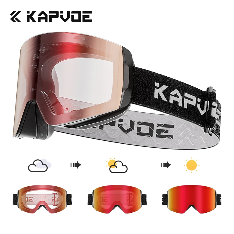 Snow Goggle Uv - KAPVOE Lunettes de neige magnétiques Double