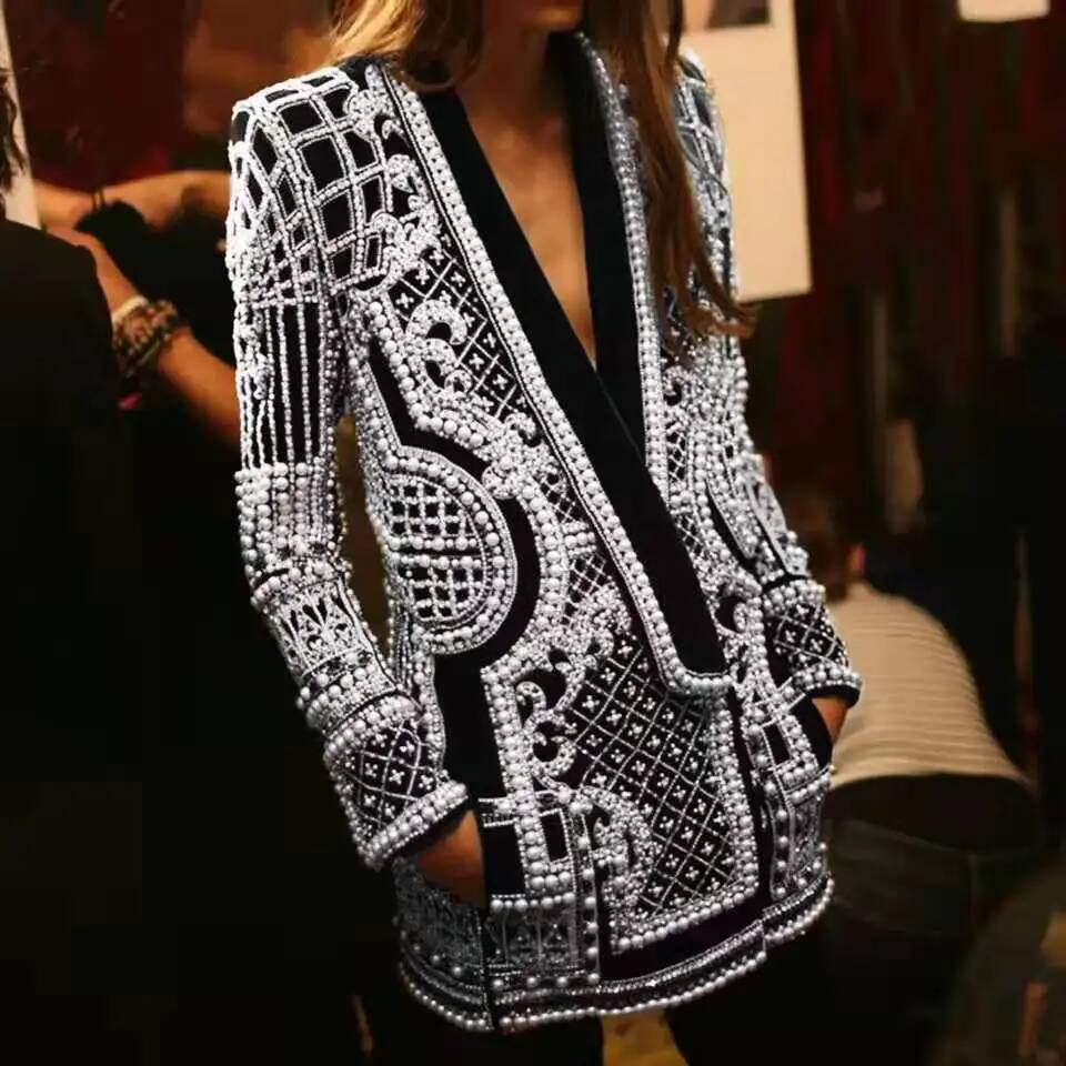 Veste blazer à col en V avec p - Winter Clothing Taiwan avis et prix